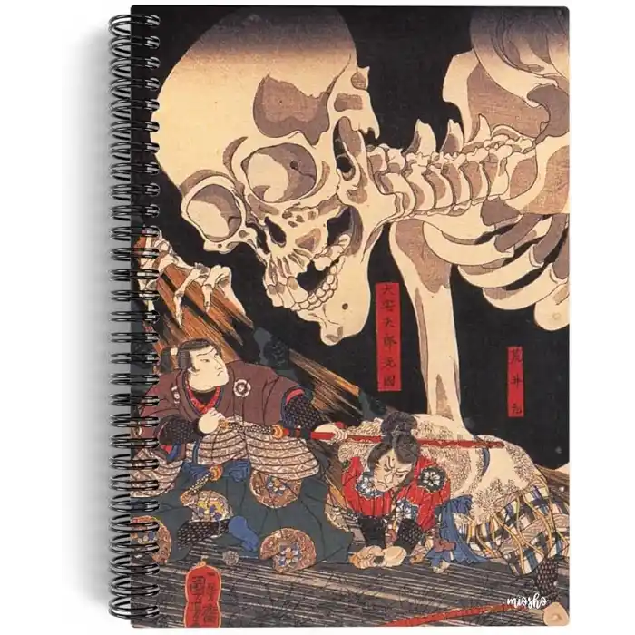 Utagawa Kuniyoshi/Takiyasha and the Skeleton Spectre,1844 | Spiralli Defter 08|A5|Çizgisiz|100 Sayfa