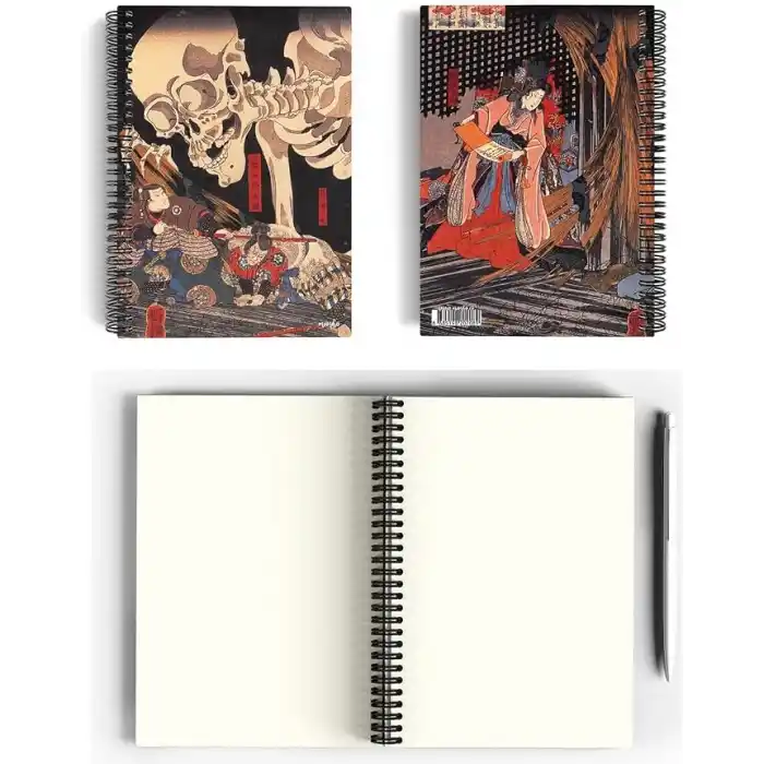 Utagawa Kuniyoshi/Takiyasha and the Skeleton Spectre,1844 | Spiralli Defter 08|A5|Çizgisiz|100 Sayfa