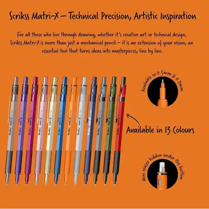 Scrikss Office Matri-X Versatil 0.7 Mm Turuncu Şeffaf Amb.