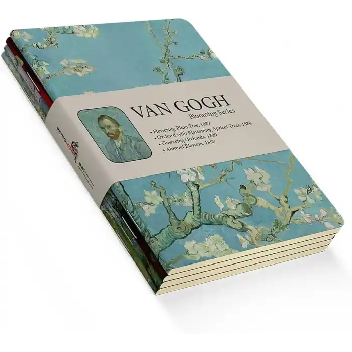 Retronote Van Gogh 4lü Defter Seti 2, Blooming Series, Çizgisiz, 64 Sayfa, 14x21cm