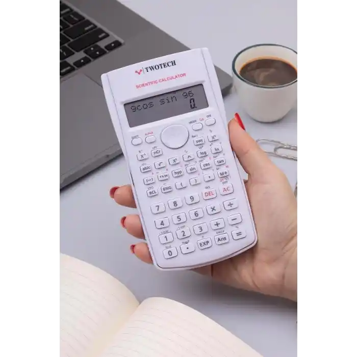 240 Fonksiyonlu Bilimsel Hesap Makinesi - 2 Satırlı Ekran, Güçlü Tasarım Beyaz (Beyaz)