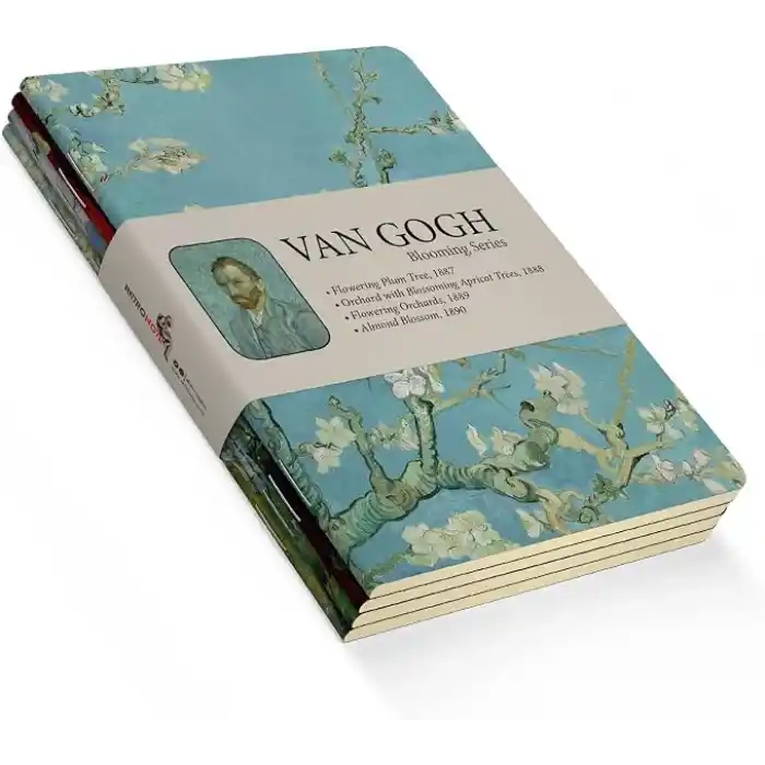 Retronote Van Gogh 4lü Defter Seti 2, Blooming Series, Çizgisiz, 64 Sayfa, 14x21cm