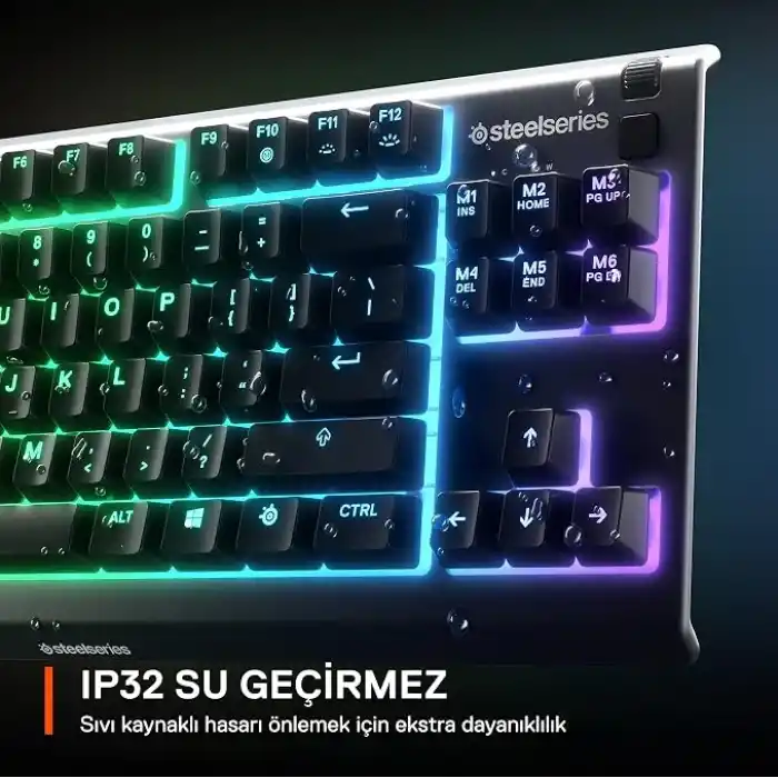 steelseries Apex 3 TKL Türkçe Gaming Klavye Tenkeyless, 8 Bölge RGB Aydınlatma Türkçe QWERTY