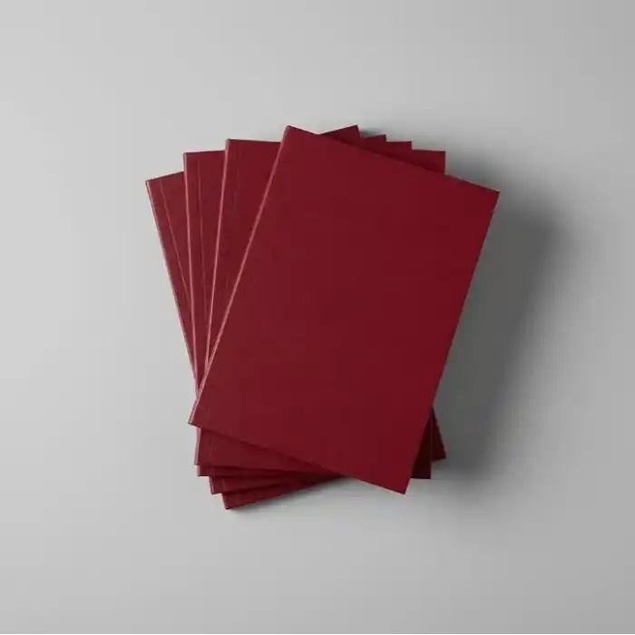 Fark Tanıtım Çizgisiz Not Defteri – 64 Yaprak, 90 gr Ivory Kağıt, Amerikan Ciltli Not Defteri, Ofis ve Günlük Kullanım İçin İdeal (Bordo, A5 (14,8cm x 21cm))