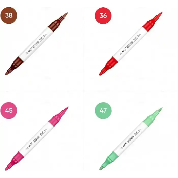 Rich Art-X Akrilik Marker Çift Taraflı Profesyonel Kalem Seti 24 Lü