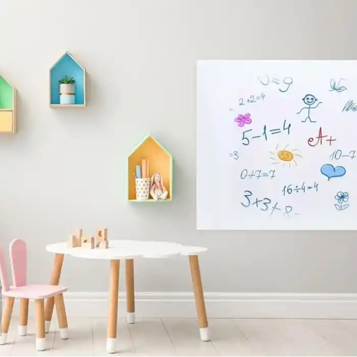 2li Paket 60x100 cm 1x Beyaz, 1x Şeffaf Yapışkansız Tutunan Statik Pratik Yazı Tahtası, Çok Amaçlı, Duvara, Cama Yapışkansız Tutunur, Ders Çalışma Yazı Tahtası Manyetik Duvar Sticker