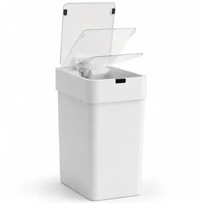 9 Litre Hareket Sensörlü Çöp Kovası, Otomatik Banyo Çöp Kovası, Çocuk Odası Çöp Sepeti, Çöp Kutusu, (2 adet 1.5 V AA pil, piller pakete dahil değildir) - 15x22x32 cm