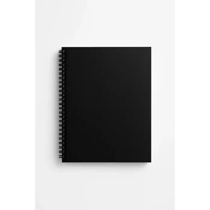 Fark Tanıtım Kareli Spiralli Not Defteri, A5 Boyut (15x21 cm), 60 Yaprak, 90gr. Ivory Kağıt, Ofis İçin İdeal (Siyah Kapak)