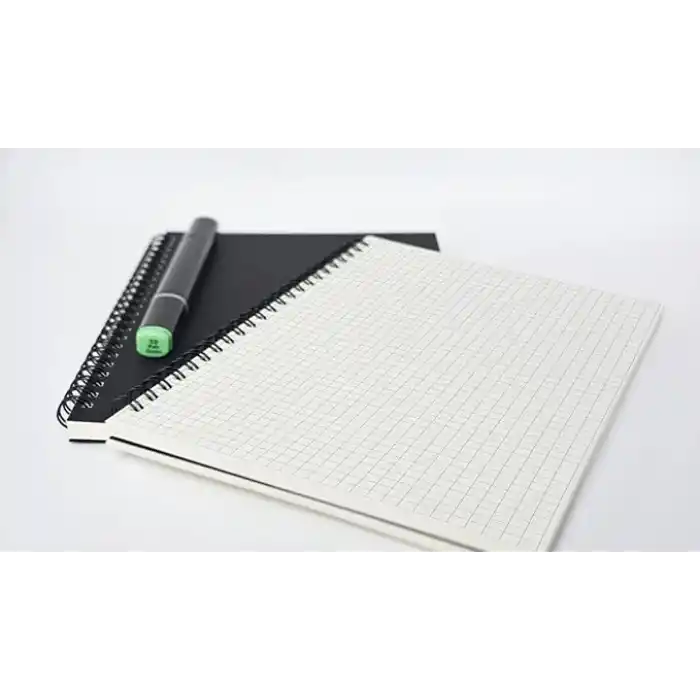 Fark Tanıtım Kareli Spiralli Not Defteri, A5 Boyut (15x21 cm), 60 Yaprak, 90gr. Ivory Kağıt, Ofis İçin İdeal (Siyah Kapak)