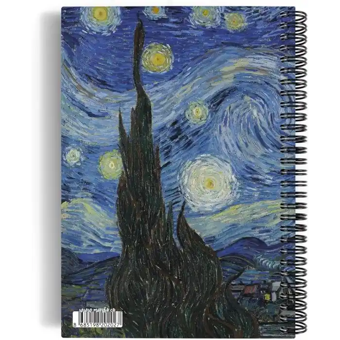 Vincent Van Gogh/The Starry Night,1889 | Spiralli Defter 02 | A5 | Çizgisiz | 100 Sayfa | Sanat