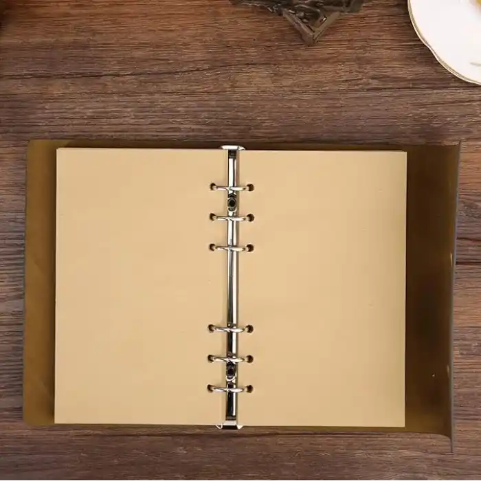 Senon Retro Vintage Yaprak Baskılı Kolye Uçlu Deri Kapaklı Günlük Not Defteri Özel Tasarım Hediyelik Kahverengi