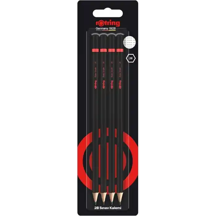 Rotring 2B Sınav Kalemi, 4lü Paket