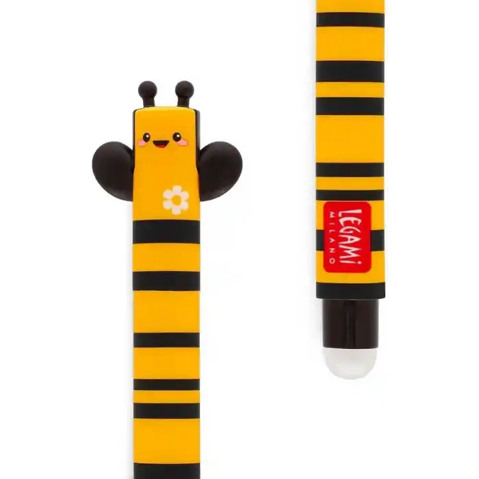 LEGAMI Silinebilir Jel Kalem - BEE, Termoduyarlı Mürekkep, 0,7 mm Uç Çapı, 15 cm Uzunluk, Siyah mürekkep (2 PENS)