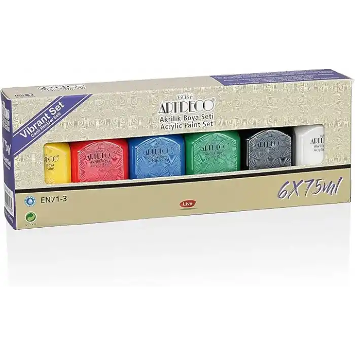 Artdeco Akrilik Boya 6x75 ml Set Canlı Renkler
