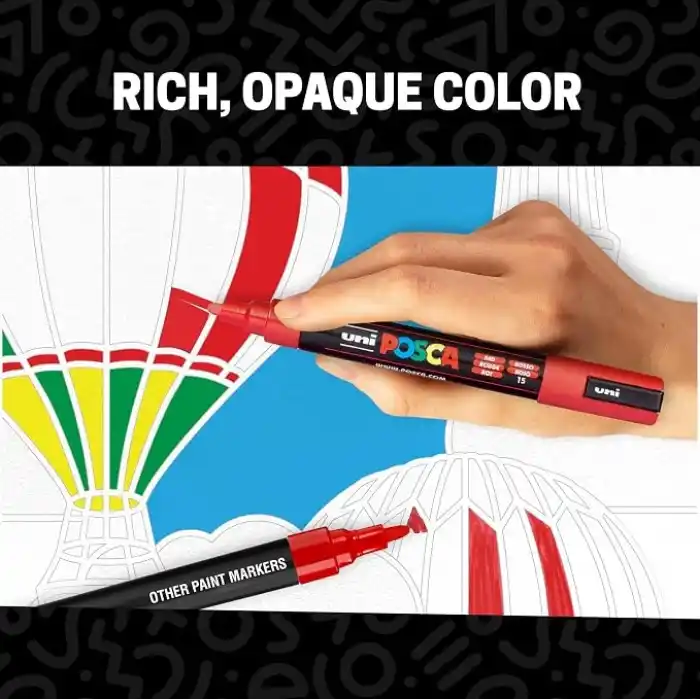 Posca Full Set 8 Akrilik Boya Kalemi Ters Çevrilebilir Orta Uçlu Kalem Uçları, Posca Kalemleri Kaya Boyama, Kumaş, Cam Boya, Metal Boya ve Grafiti için Akrilik Boya İşaretleyicileridir
