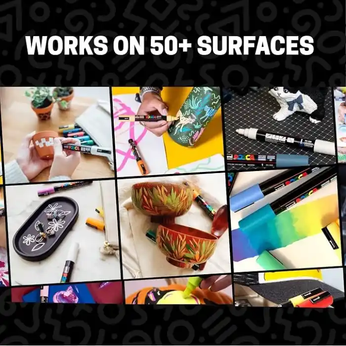 Posca Full Set 8 Akrilik Boya Kalemi Ters Çevrilebilir Orta Uçlu Kalem Uçları, Posca Kalemleri Kaya Boyama, Kumaş, Cam Boya, Metal Boya ve Grafiti için Akrilik Boya İşaretleyicileridir