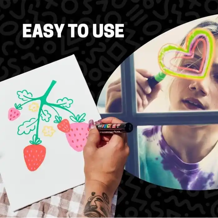Posca Full Set 8 Akrilik Boya Kalemi Ters Çevrilebilir Orta Uçlu Kalem Uçları, Posca Kalemleri Kaya Boyama, Kumaş, Cam Boya, Metal Boya ve Grafiti için Akrilik Boya İşaretleyicileridir