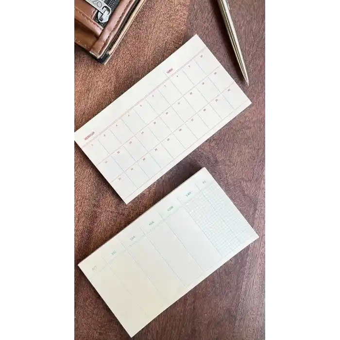 Fark Tanıtım 4lü Masaüstü Tarihsiz Planlayıcı Set (Hedefler, Haftalık Planlayıcı, Noktalı ve Çizgili Notepad)