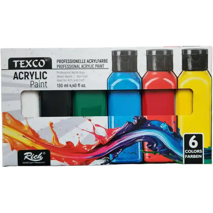 Rich Texco Akrilik Boya Seti 6 Renk, 130 ml