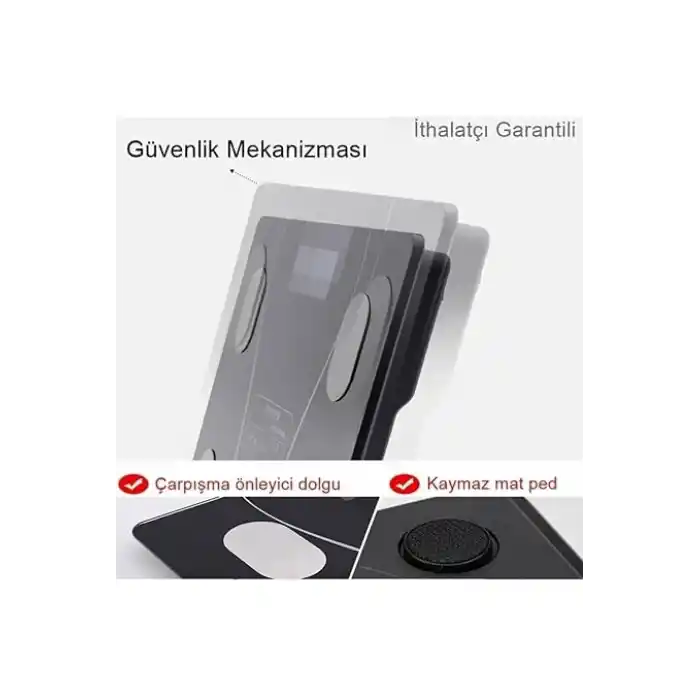 Dijital Bluetooth Baskül Vücut Analiz Cihazı Siyah, CAN.BB.021