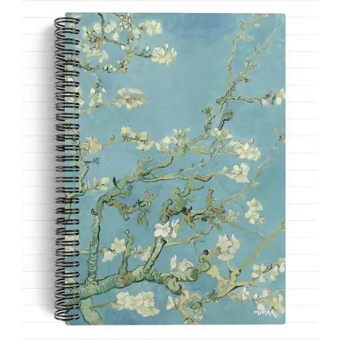 Vincent Van Gogh/Almond Blossom,1890 | Spiralli Defter 21 | A5 | Çizgili | 100 Sayfa | Okul (Düz)