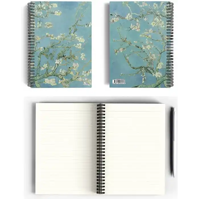 Vincent Van Gogh/Almond Blossom,1890 | Spiralli Defter 21 | A5 | Çizgili | 100 Sayfa | Okul (Düz)