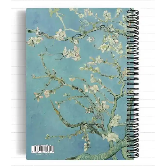 Vincent Van Gogh/Almond Blossom,1890 | Spiralli Defter 21 | A5 | Çizgili | 100 Sayfa | Okul (Düz)