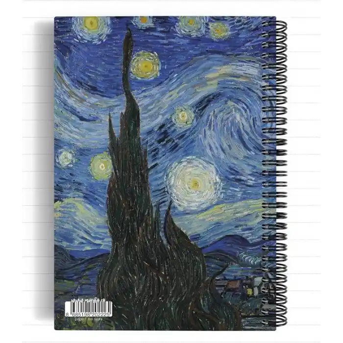 Vincent Van Gogh/The Starry Night,1889 | Spiralli Defter 22 | A5 | Çizgili | 100 Sayfa | Okul (Düz)