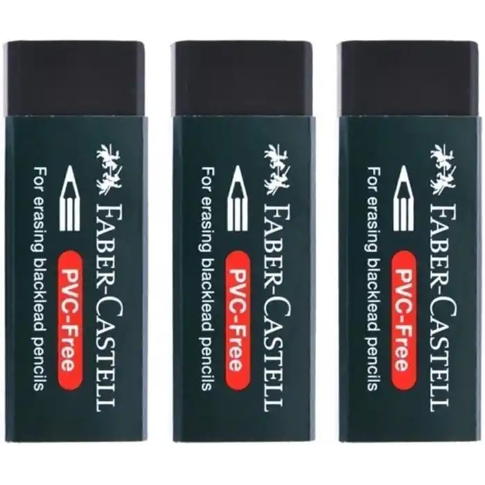Faber Castell Kopya - Pvc Free No:20 Büyük Boy Siyah Silgi(3 Adet)