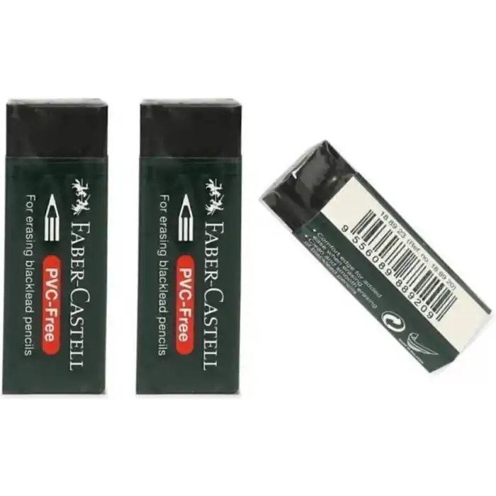 Faber Castell Kopya - Pvc Free No:20 Büyük Boy Siyah Silgi(3 Adet)