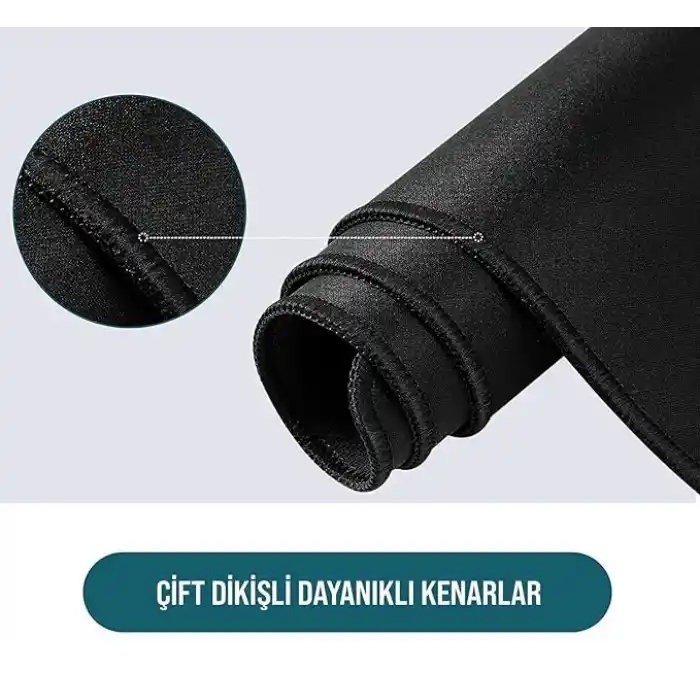 Klasse Pro - 5 Farklı Model Dikişli Kenar 120x60 cm Oyuncu Gaming Mouse Pad (Dark Grey Map Lines)