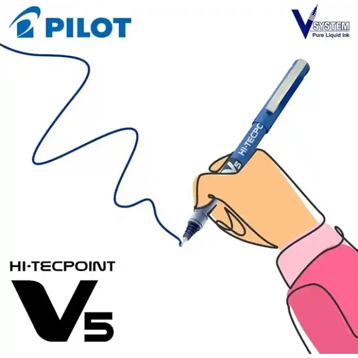 Pilot V5 Sıvı Mürekkep Roller Tükenmez Kalem - 1Mavi + 1Siyah + 1 Kırmızı, (9000014712)