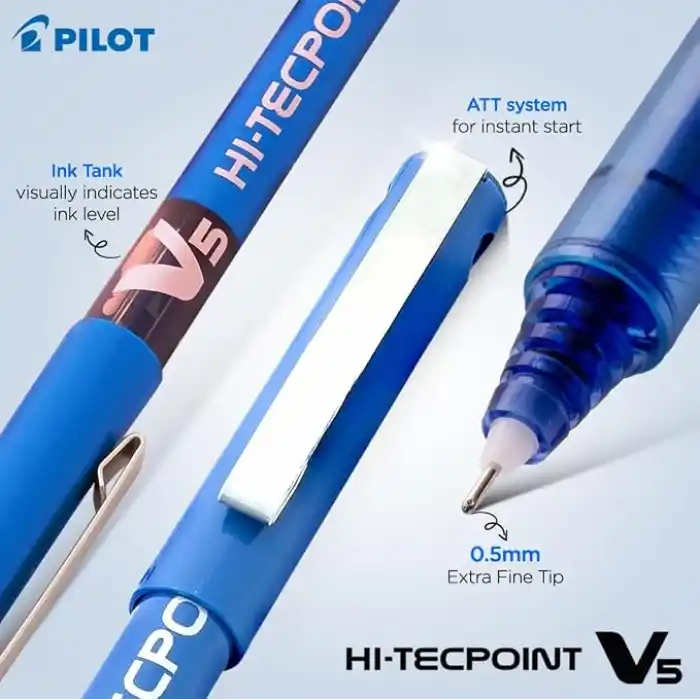 Pilot V5 Sıvı Mürekkep Roller Tükenmez Kalem - 1Mavi + 1Siyah + 1 Kırmızı, (9000014712)