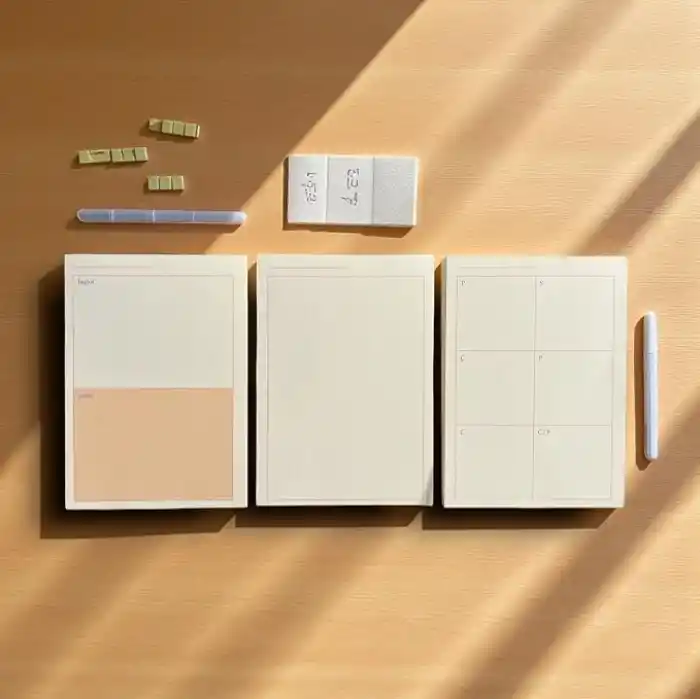 Fark Tanıtım 3’lü Masaüstü Planlayıcı Seti – Bugün & Yarın & Haftalık Plan | Noktalı Sayfa | Koparılabilir Blok | 3 x 80 Yaprak | 90 gr Ivory Kağıt
