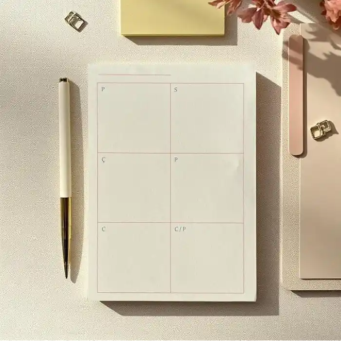 Fark Tanıtım 3’lü Masaüstü Planlayıcı Seti – Bugün & Yarın & Haftalık Plan | Noktalı Sayfa | Koparılabilir Blok | 3 x 80 Yaprak | 90 gr Ivory Kağıt