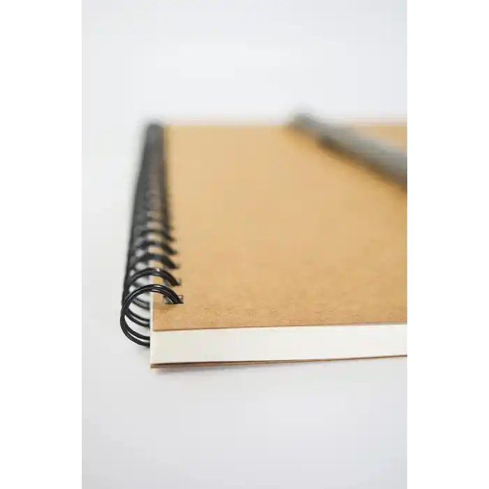 Fark Tanıtım 2li Çizgisiz Not Defter, A5 Boyut (15x21 cm), 60 Yaprak Planlama, Siyah ve Kraft Kapaklar, Ofis İçin İdeal