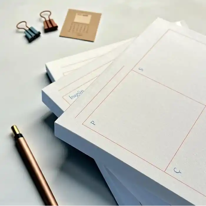 Fark Tanıtım 3’lü Masaüstü Planlayıcı Seti – Bugün & Yarın & Haftalık Plan | Noktalı Sayfa | Koparılabilir Blok | 3 x 80 Yaprak | 90 gr Ivory Kağıt