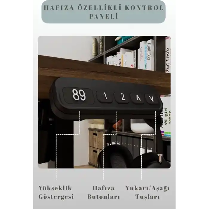 adornist - Yüksekliği Ayarlanabilir Ergonomik Bilgisayar & Çalışma Masası - Tek Motorlu (2 Hafızalı) (Beyaz, 120 * 60)