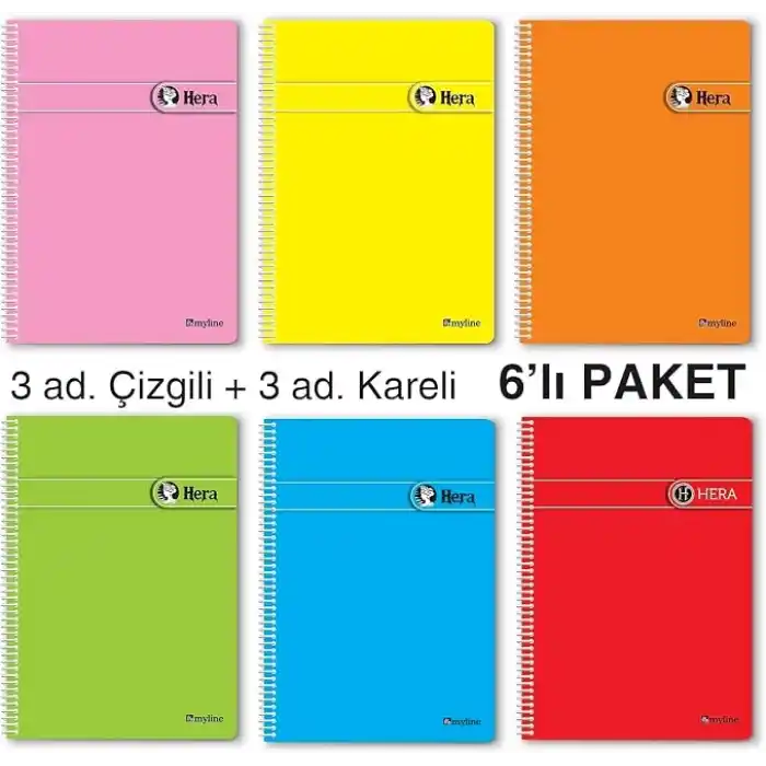 Etika A5 Spiralli Okul Defteri - 6’lı Paket