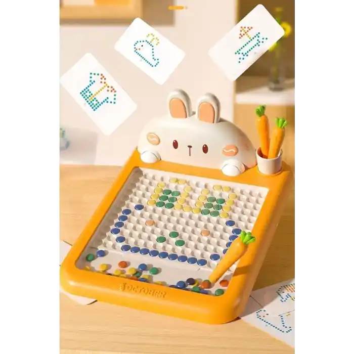TİNEKE Manyetik Kodlama Oyuncağı Eğitici Oyuncak Boncuk Turp Kalem Montessori Erken eğitim Tableti Tavşan