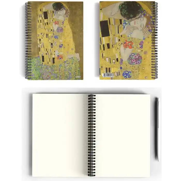 Gustav Klimt/The Kiss, 1907-08 | Spiralli Defter 13 | A5 | Çizgisiz | 100 Sayfa | Sanat