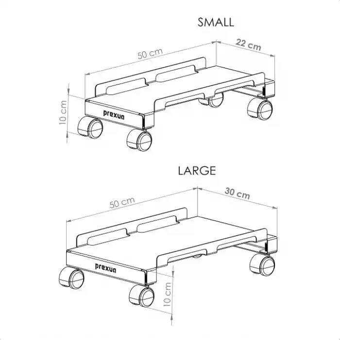 Prexua Roller Tekerli Bilgisayar Kasa Standı - Pc Stand - RLR50 (Small)