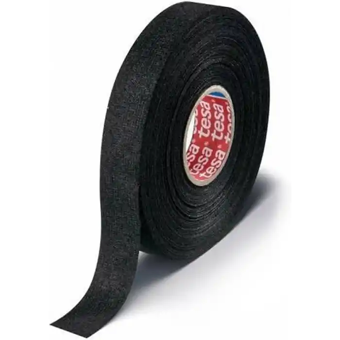 Badem10 Tesa Tüylü Bant Polyester Bez Kablo Sarma Bandı 19 mm x 15 Metre Siyah