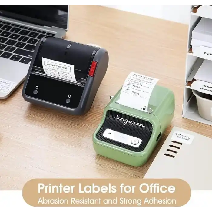 NIIMBOT B21/B3S 1,96 x 2,75 inç (50 × 70 mm) su geçirmez yapışkan kağıt etiketi bandı, kendinden yapışkanlı gönderi adresi etiketleri için, 1 rulo 110 adet (beyaz)