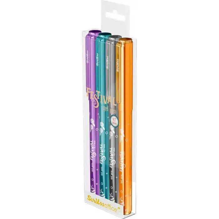 Scrikss Office Festival Jel Kalem 0.7 mm Vivid Renkler 4Lü Blıster - 2