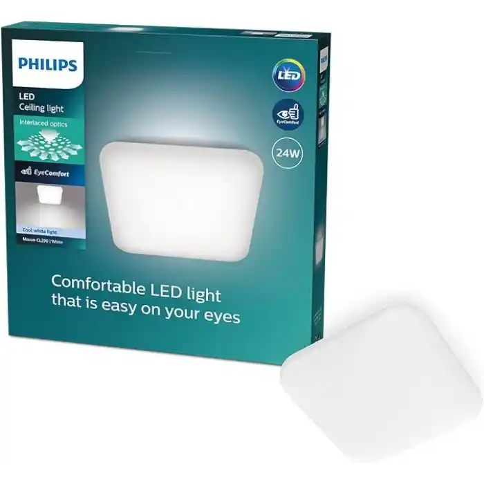 Philips Mauve Kare Tavan Lambası 24W 4000K Gün Işığı