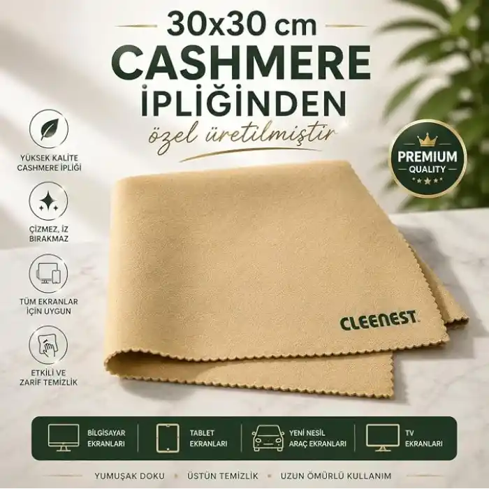 Yüksek Kaliteli Kaşmir İpliğinden Üretilmiş Temizleme Bezi, Mikrofiber Malzeme, Ekranlar, Tabletler, Araba İçi Ekranı, Bilgisayar ve TV Ekranları İçin 200gr/M2 30x30 cm