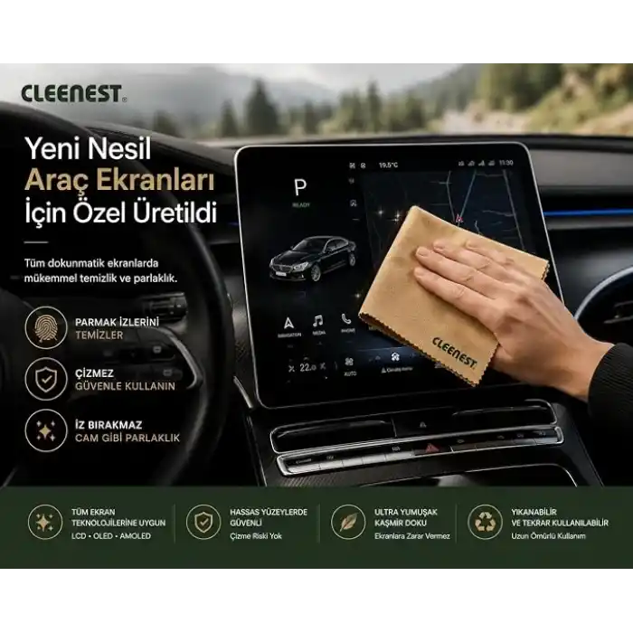 Yüksek Kaliteli Kaşmir İpliğinden Üretilmiş Temizleme Bezi, Mikrofiber Malzeme, Ekranlar, Tabletler, Araba İçi Ekranı, Bilgisayar ve TV Ekranları İçin 200gr/M2 30x30 cm