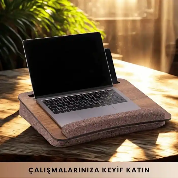 Vigo Wood-LS013 Minderli Laptop Sehpası (Ceviz)
