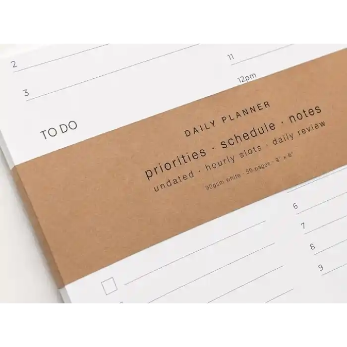 PATARA Daily Planner, Tarihsiz Günlük Ajanda, Masaüstü Planlayıcı, Spiralli